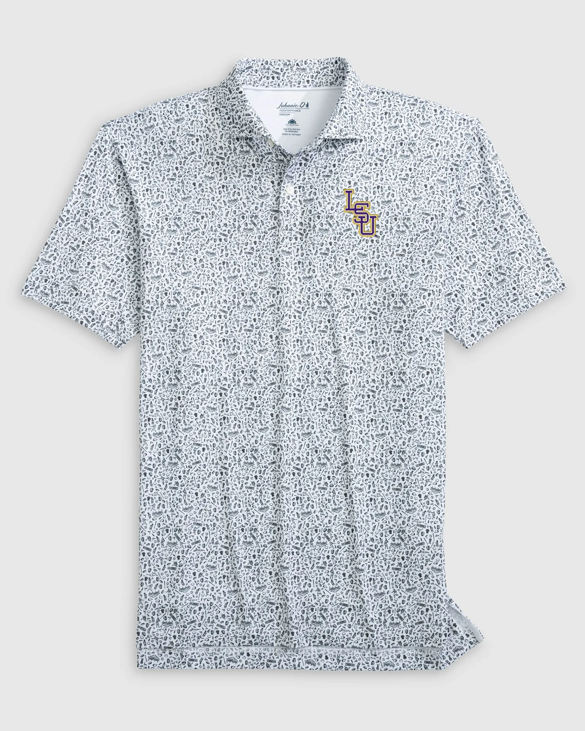 Louisiana State University Rally Cap Performance Polo - Baseball Logo sold by Johnnie-O