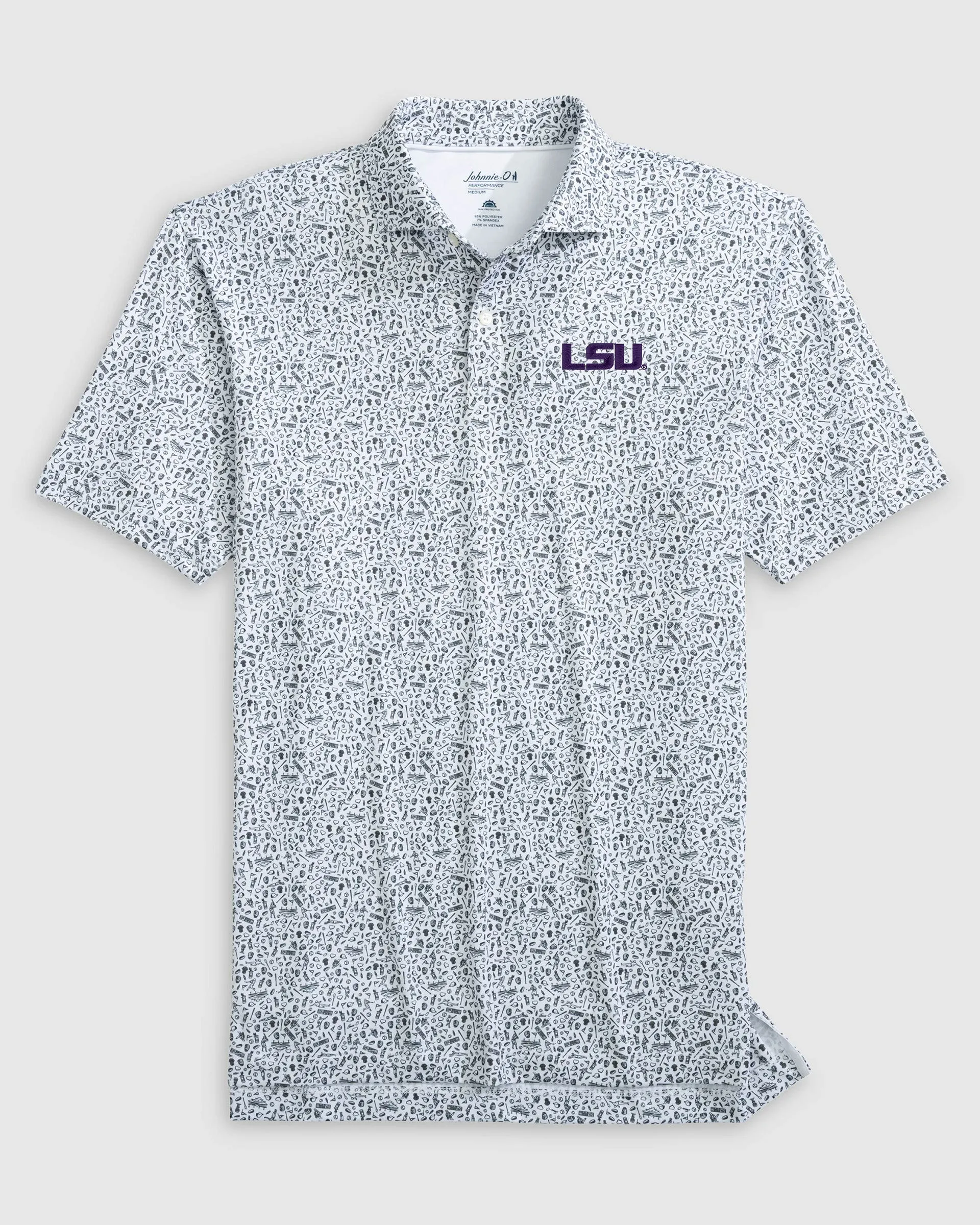 Louisiana State University Rally Cap Performance Polo sold by Johnnie-O