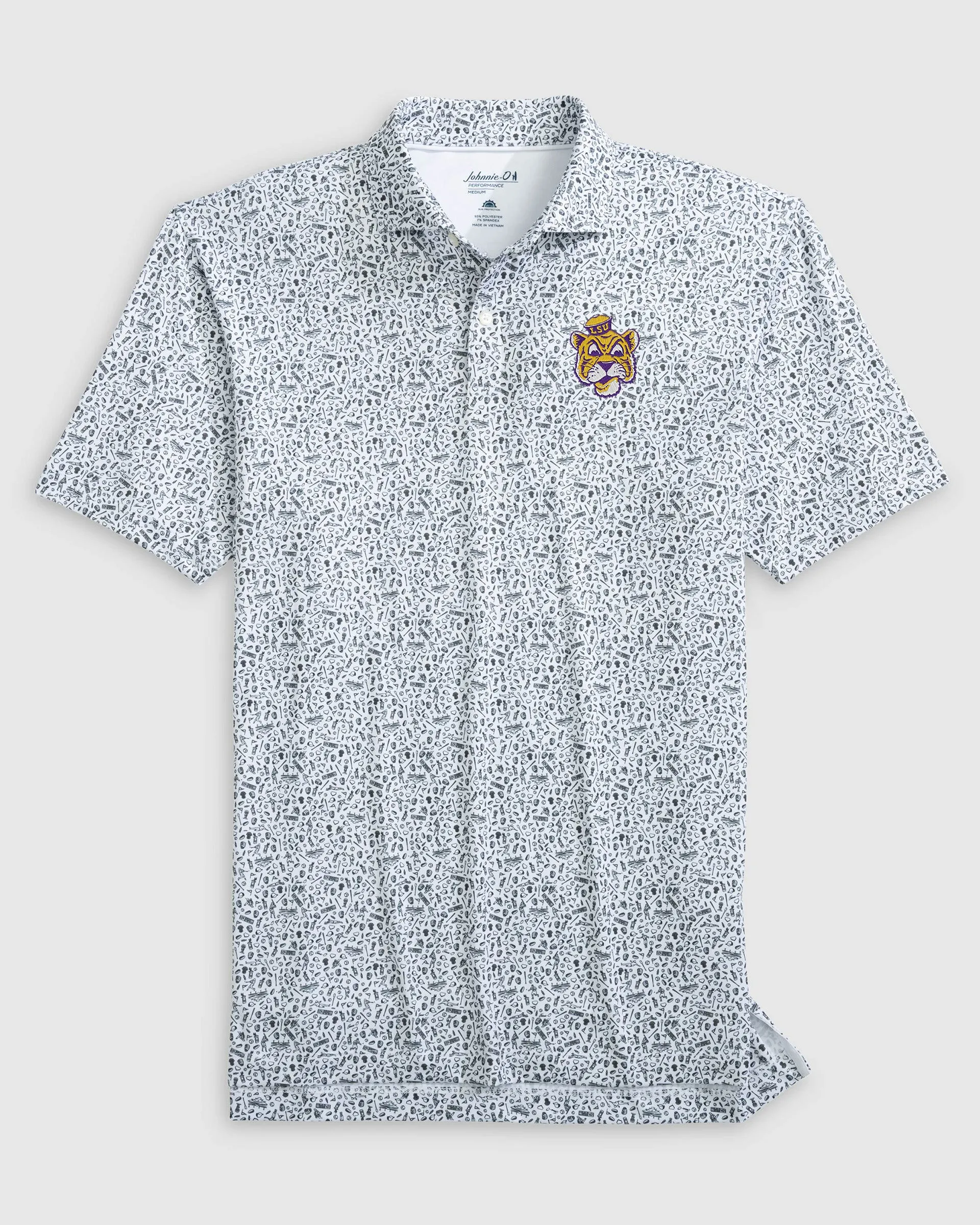 Louisiana State University Rally Cap Performance Polo - Vault Logo sold by Johnnie-O
