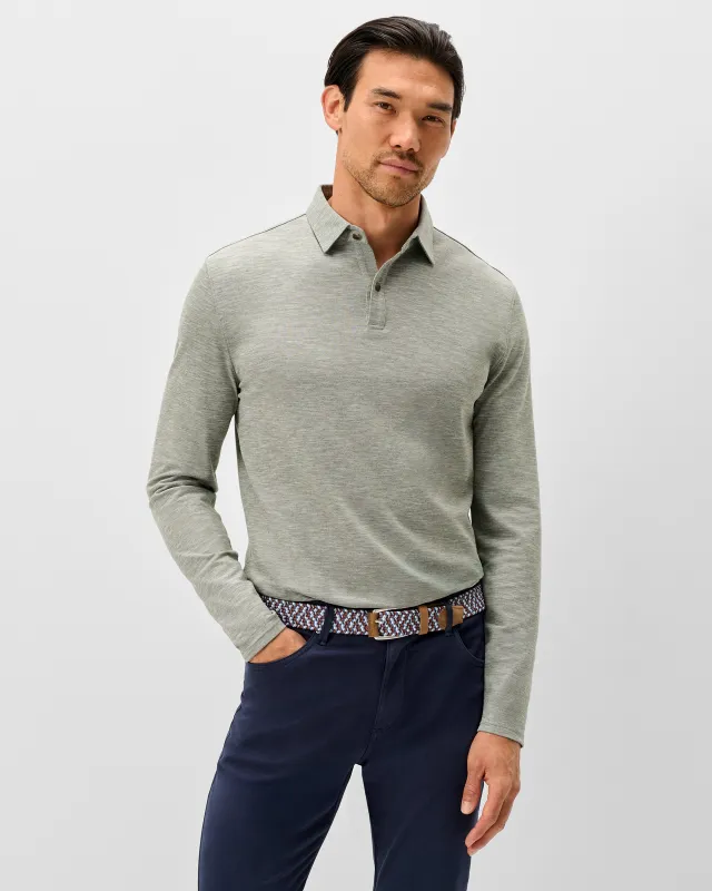 Long Sleeve Slub Pique Polo made by Johnnie-O