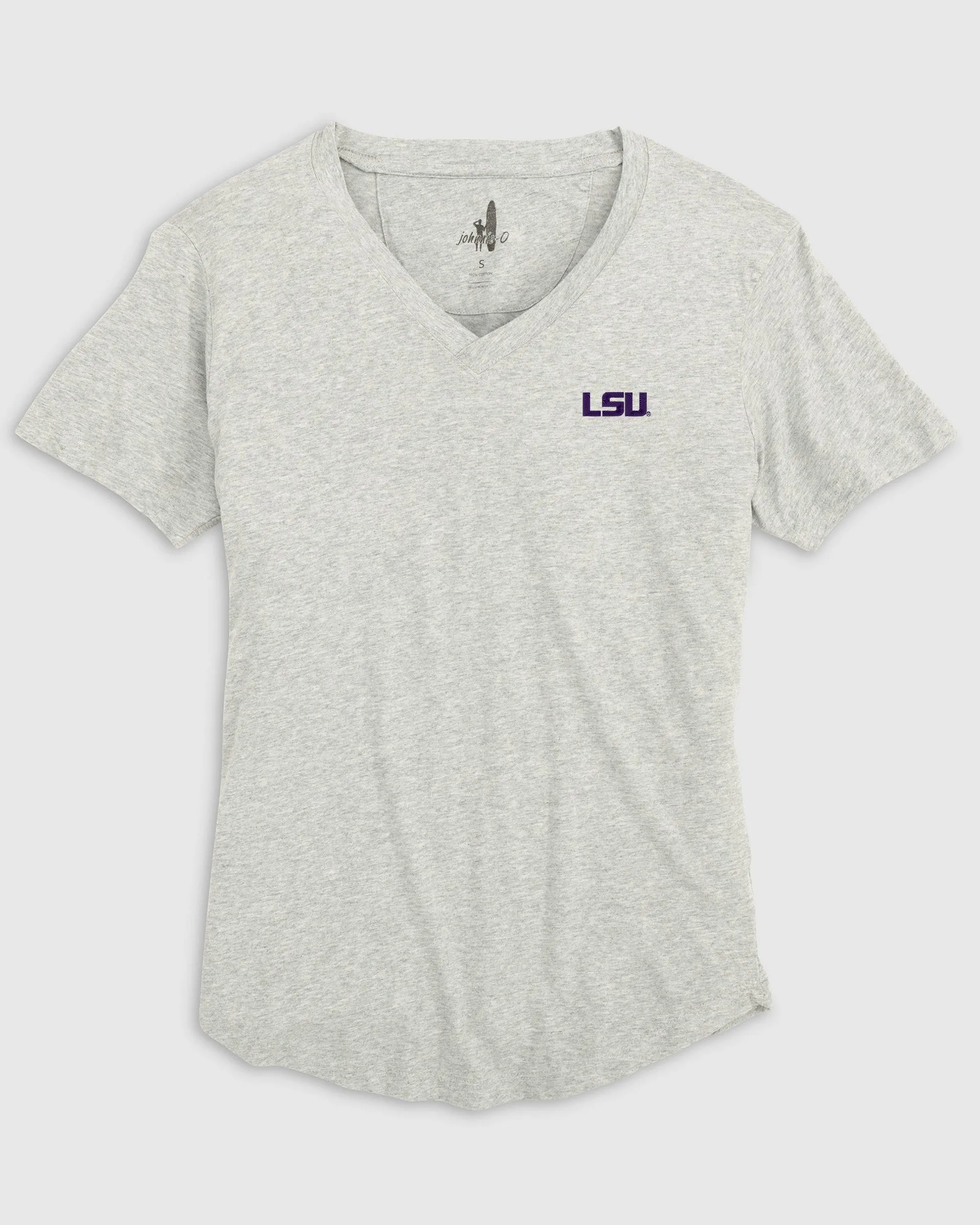 Women's Louisiana State Merediths V-Neck T-Shirt sold by Johnnie-O