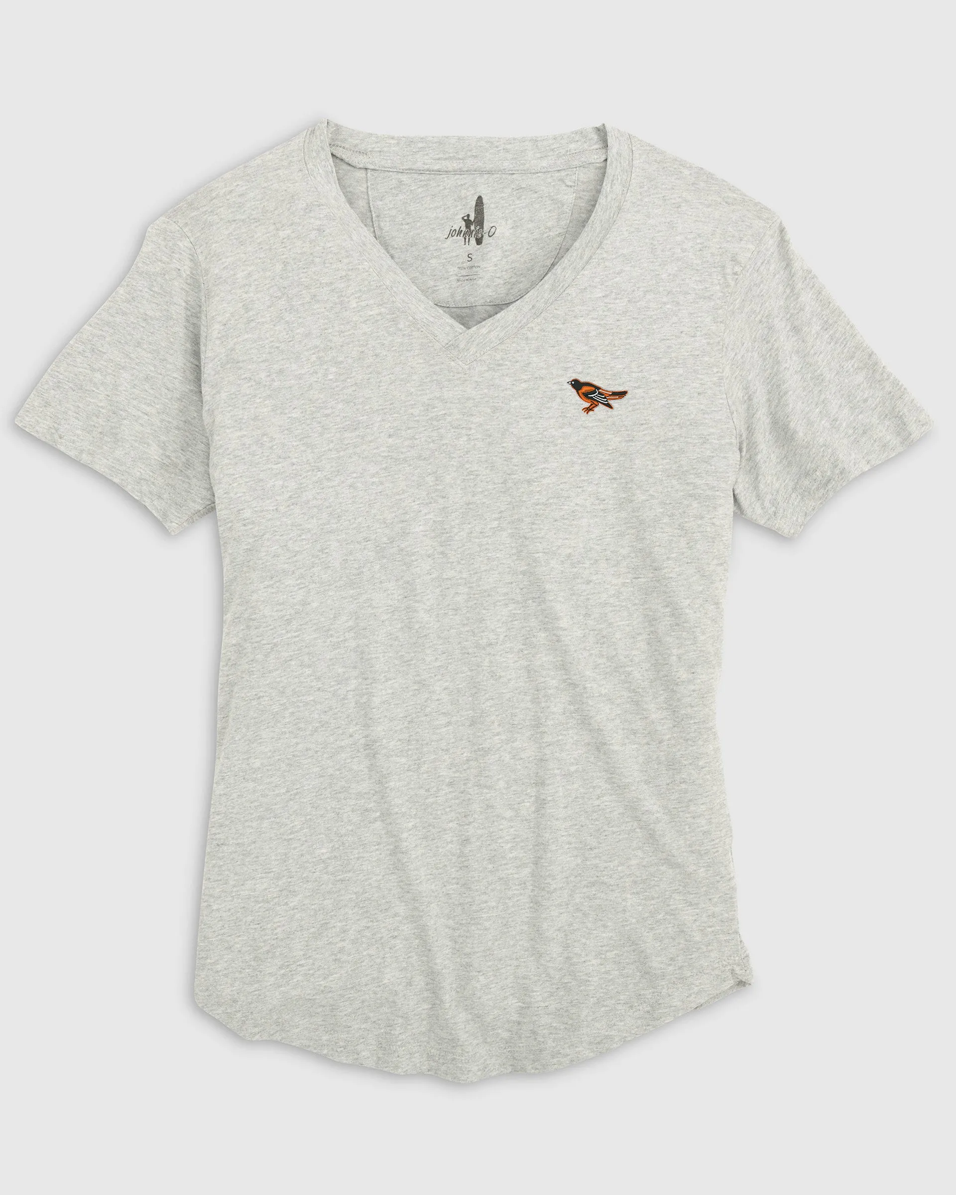 Women's Baltimore Orioles Merediths V-Neck T-Shirt - Cooperstown Logo sold by Johnnie-O