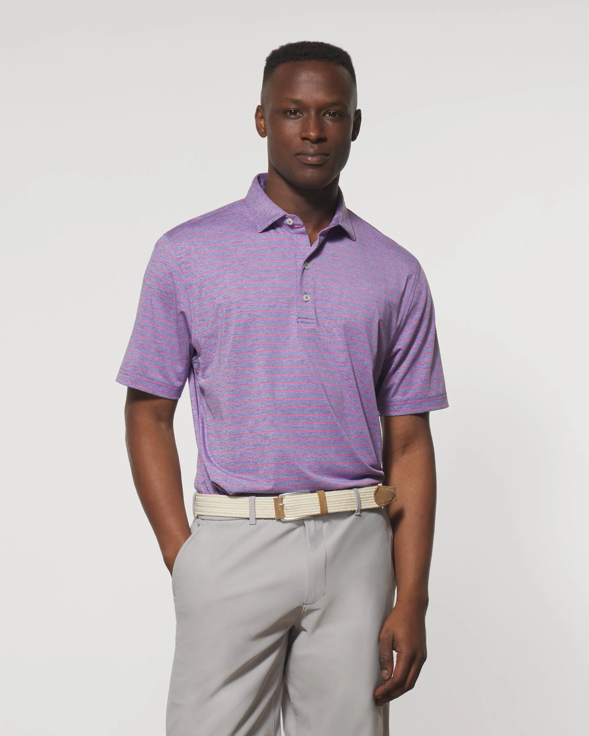Newton Striped Jersey Performance Polo sold by Johnnie-O