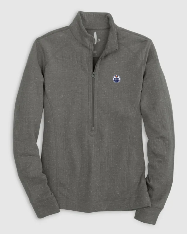 Women's Edmonton Oilers Kennedy 1/4 Zip Pullover sold by Johnnie-O