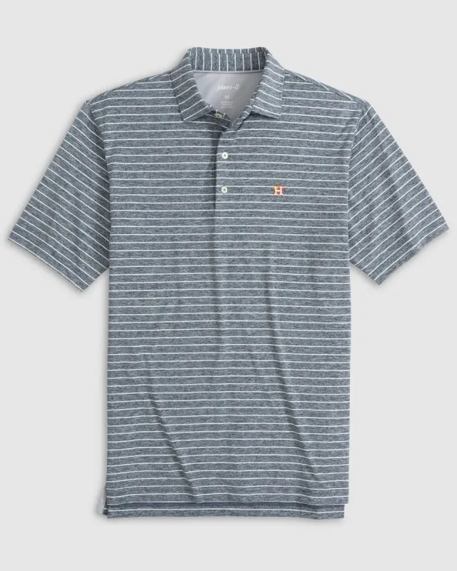 Houston Astros Newton Striped Jersey Performance Polo made by Johnnie-O