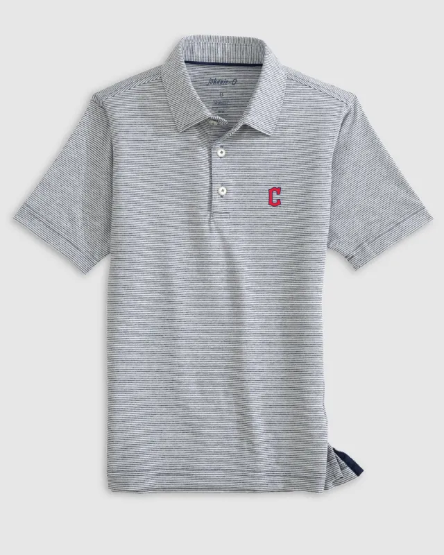 Cleveland Guardians Lyndonn Jr. Striped Jersey Performance Polo sold by Johnnie-O