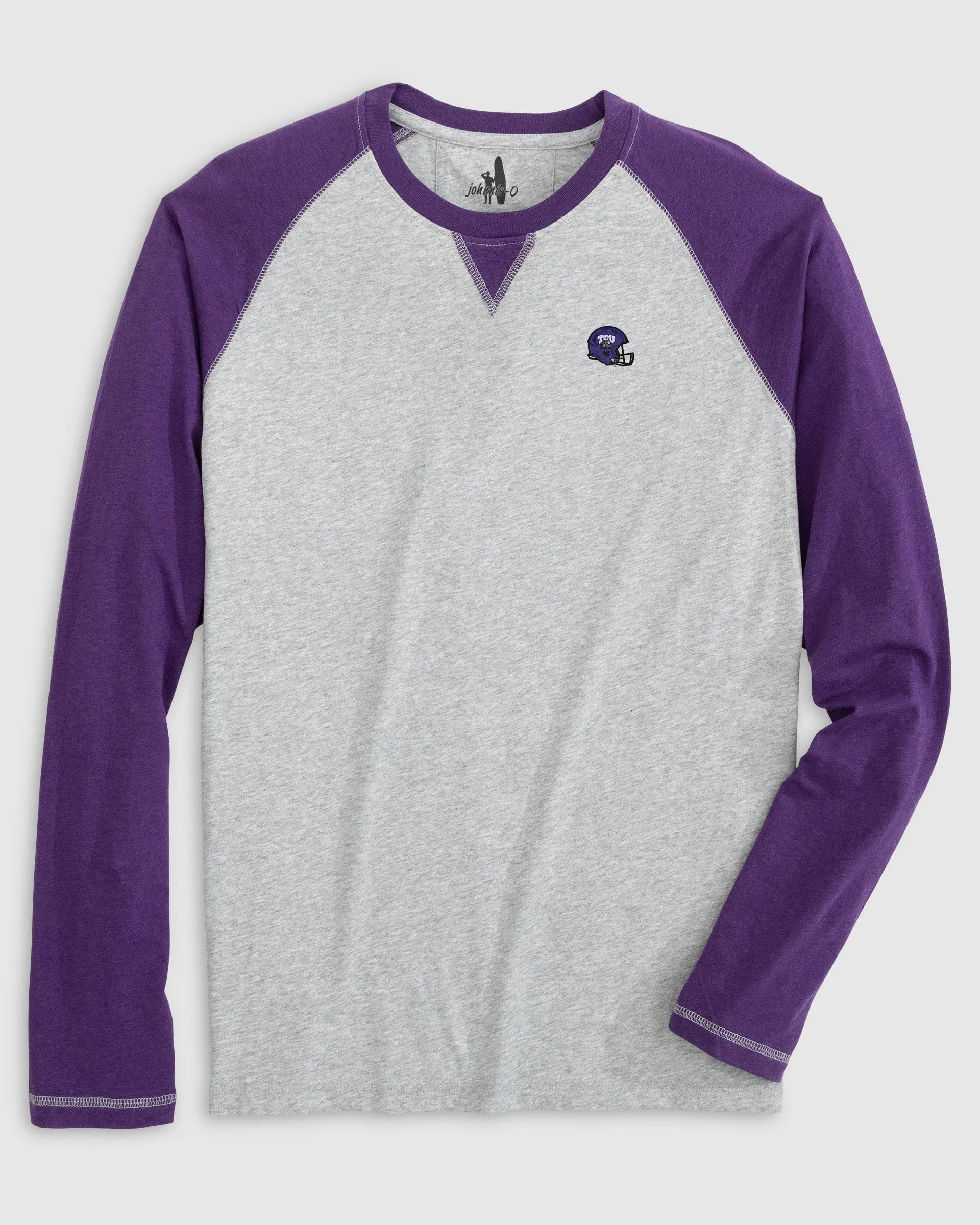 Texas Christian Alsen Long Sleeve Baseball Tee - Helmet Logo sold by Johnnie-O product image thumbnail 2