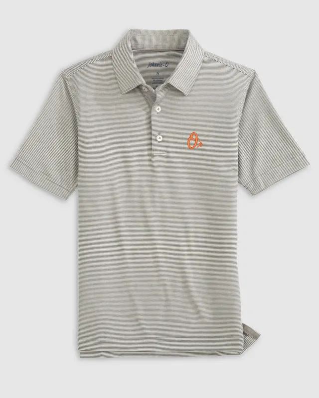 Baltimore Orioles Lyndonn Jr. Striped Jersey Performance Polo - O Logo sold by Johnnie-O