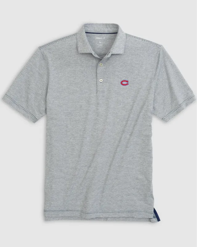 Montreal Canadiens Lyndonn Striped Jersey Performance Polo sold by Johnnie-O