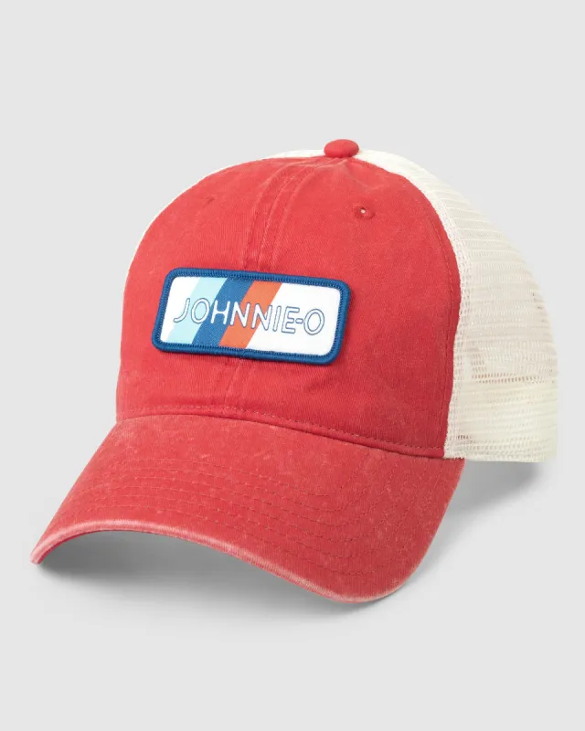 Red Blue Patch Trucker Hat sold by Johnnie-O