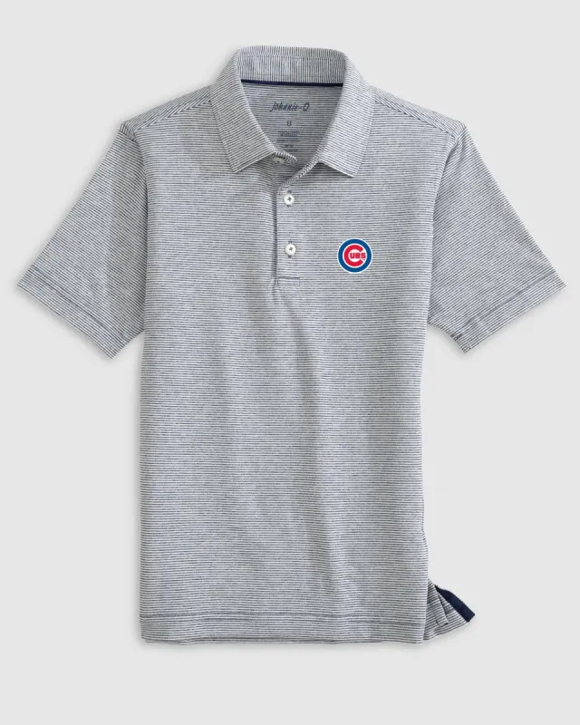 Chicago Cubs Lyndonn Jr. Striped Jersey Performance Polo sold by Johnnie-O