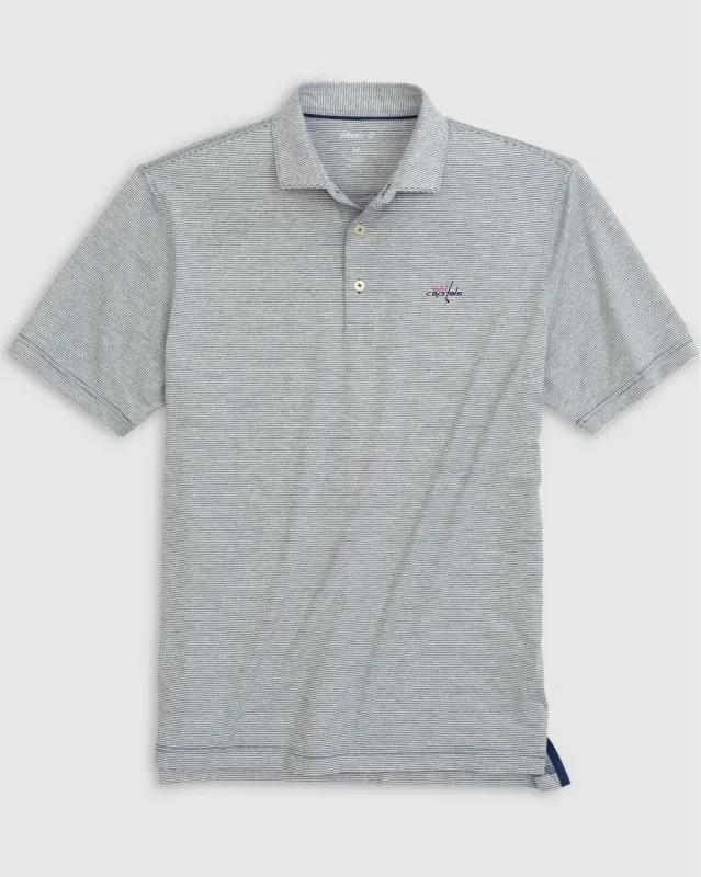 Washington Capitals Lyndonn Striped Jersey Performance Polo sold by Johnnie-O