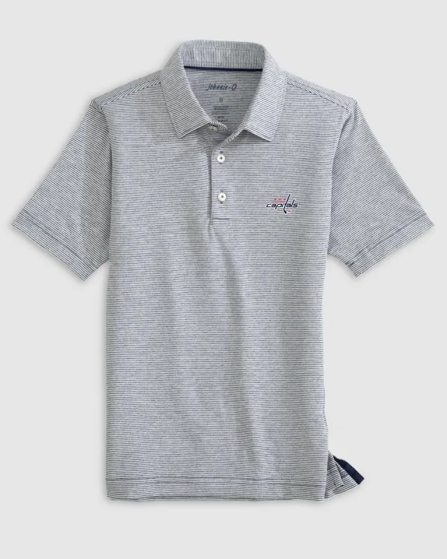 Washington Capitals Lyndonn Jr. Striped Jersey Performance Polo sold by Johnnie-O