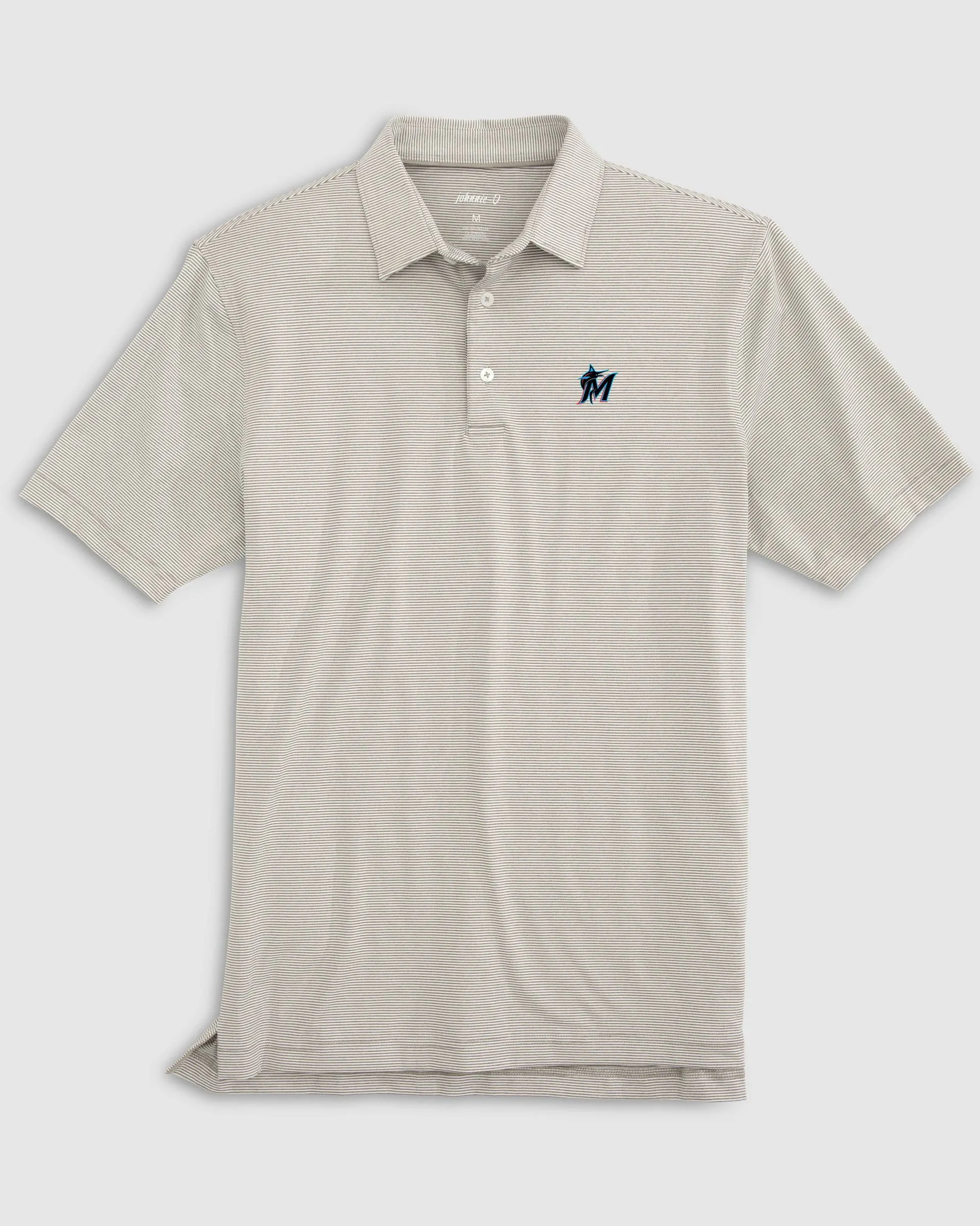 Miami Marlins Lyndonn Striped Jersey Perfromance Polo sold by Johnnie-O