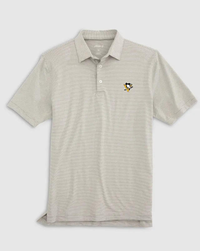 Pittsburgh Penguins Lyndonn Striped Jersey Performance Polo sold by Johnnie-O
