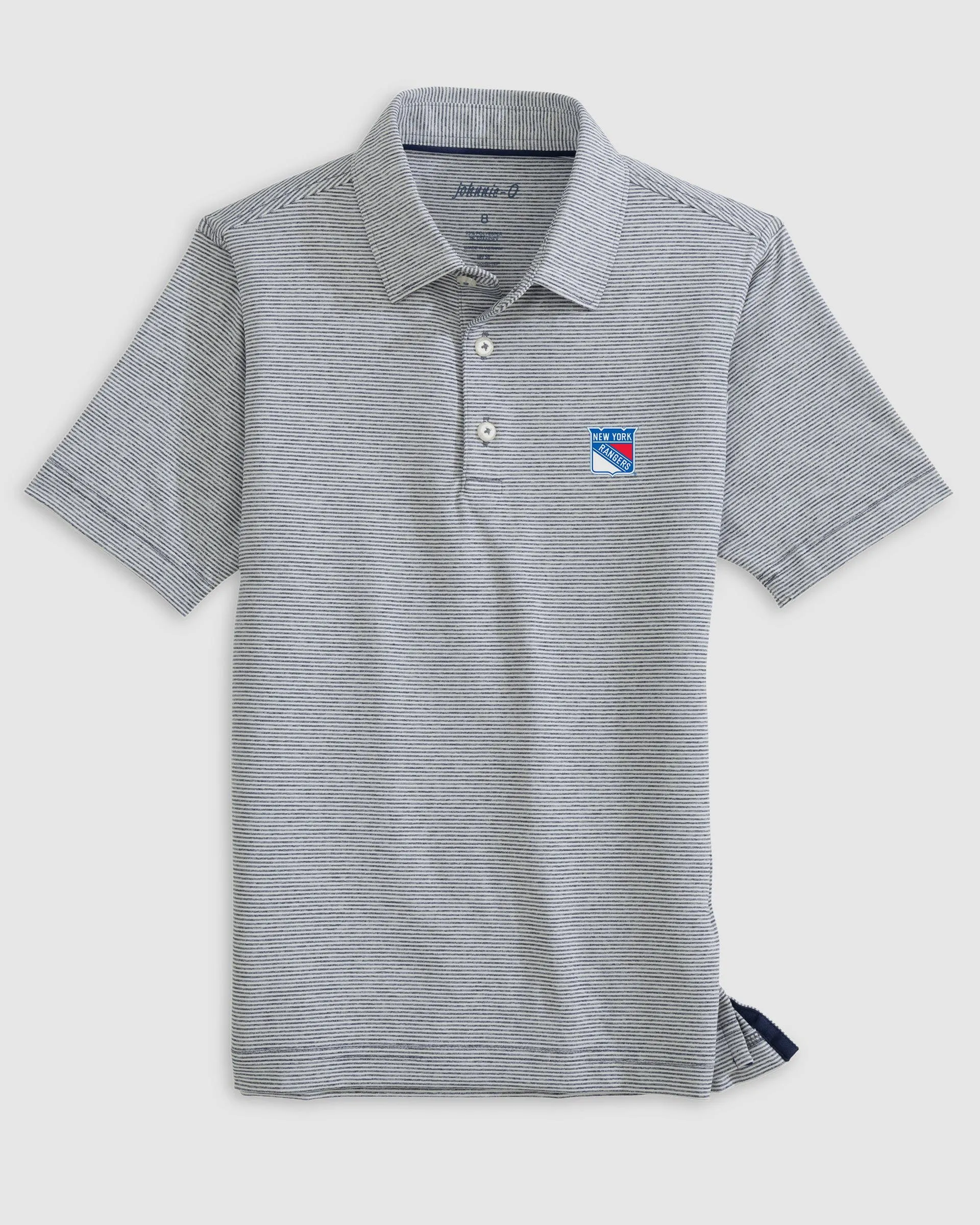 New York Rangers Lyndonn Jr. Striped Jersey Performance Polo sold by Johnnie-O