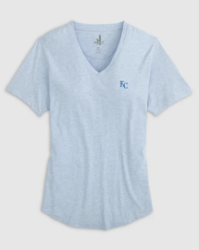 Women's Kansas City Royals Merediths V-Neck T-Shirt sold by Johnnie-O
