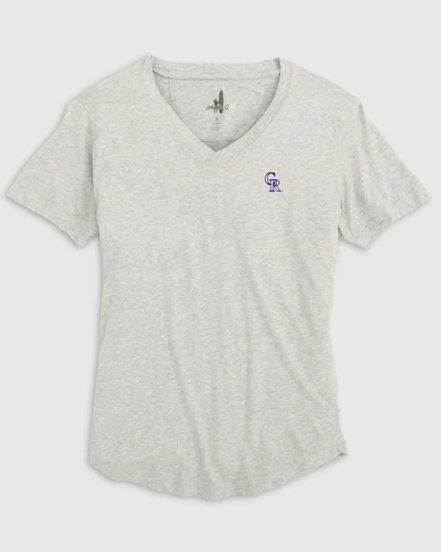 Women's Colorado Rockies Merediths V-Neck T-Shirt sold by Johnnie-O