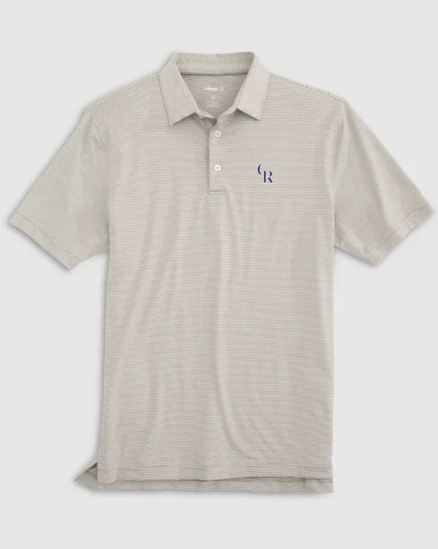Colorado Rockies Lyndonn Striped Jersey Performance Polo sold by Johnnie-O