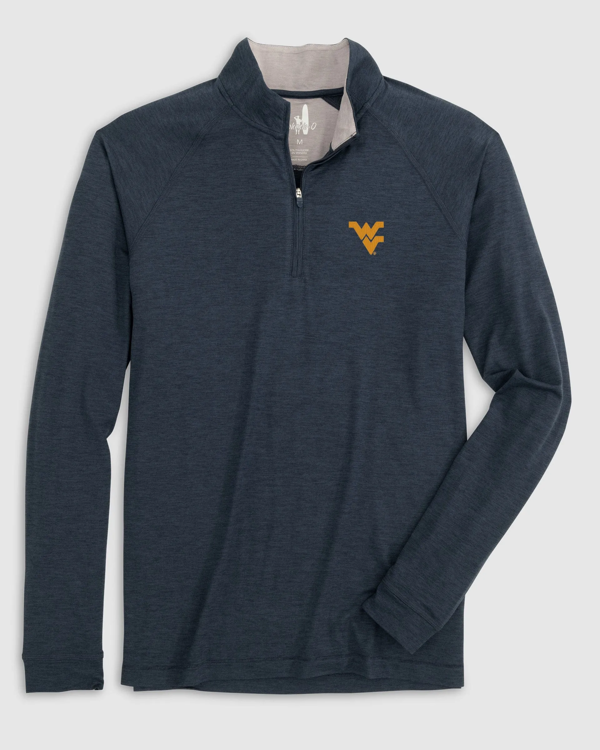 West Virginia Freeborne Performance 1/4 ZIp sold by Johnnie-O