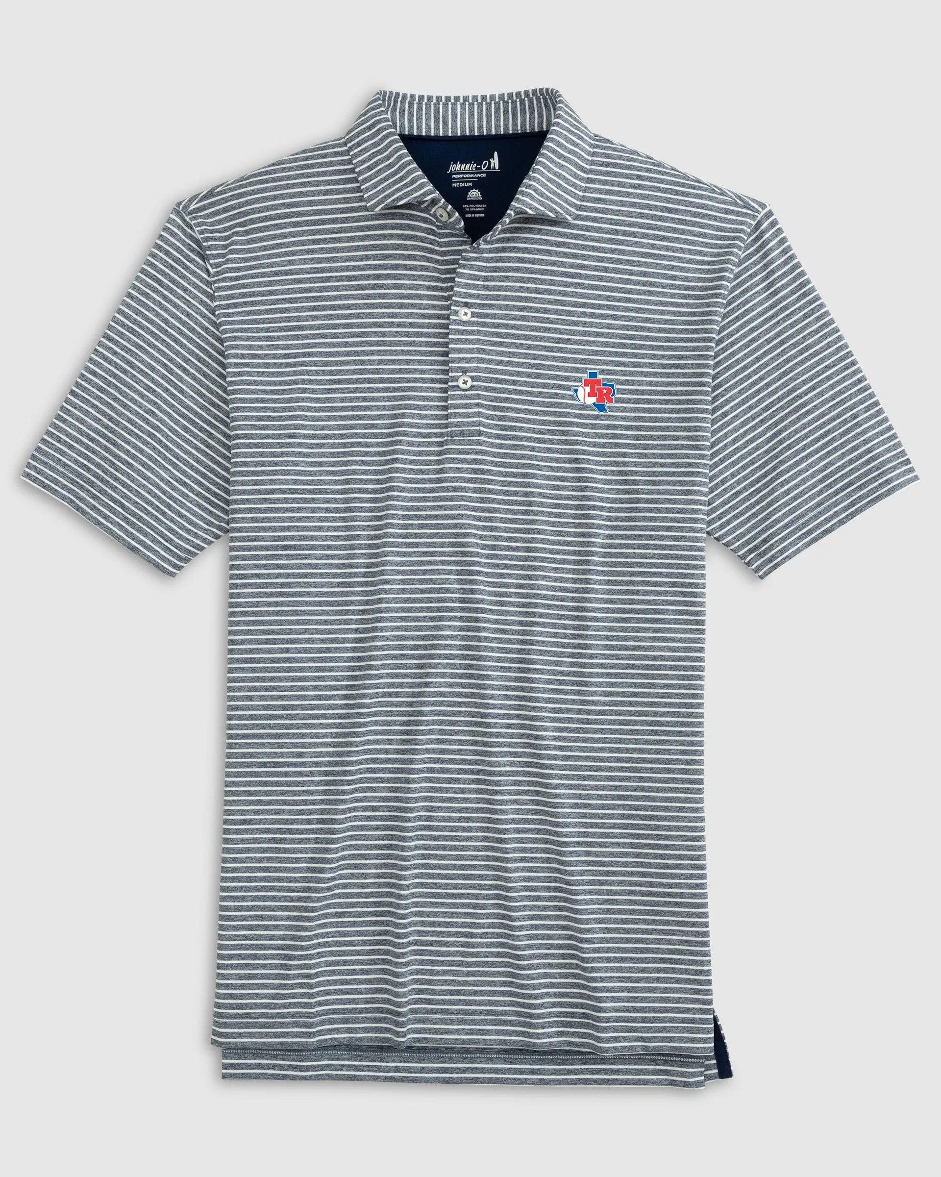 Texas Rangers Clipperr Striped Jersey Performance Polo - Cooperstown Logo sold by Johnnie-O product image thumbnail 2