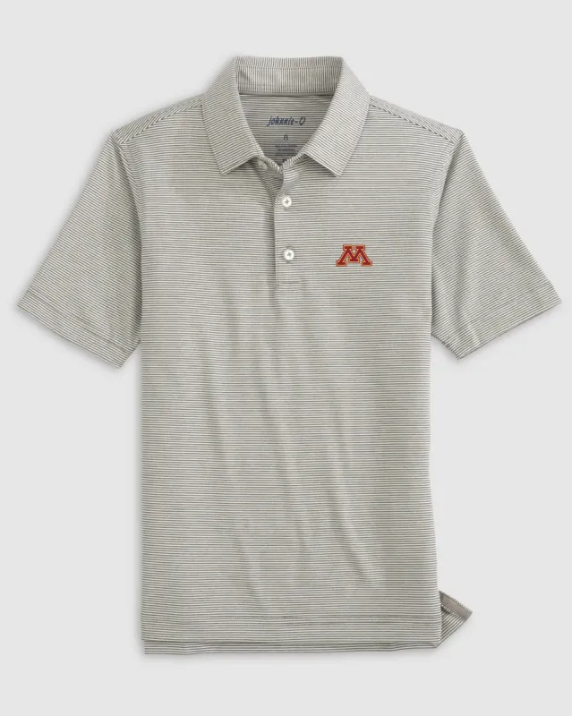 Minnesota Lyndonn Jr. Striped Jersey Performance Polo sold by Johnnie-O