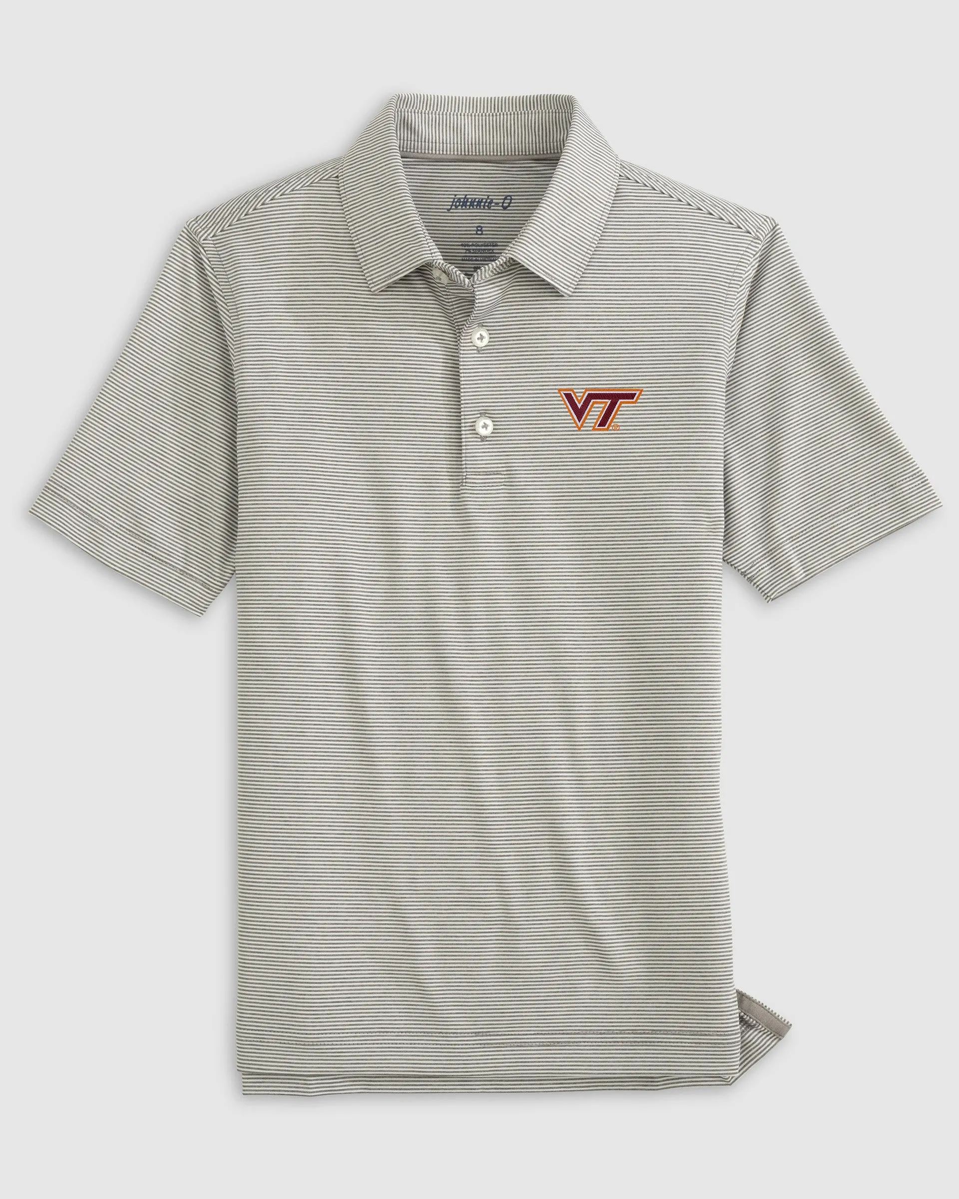 Virginia Tech Lyndonn Jr. Striped Jersey Performance Polo sold by Johnnie-O