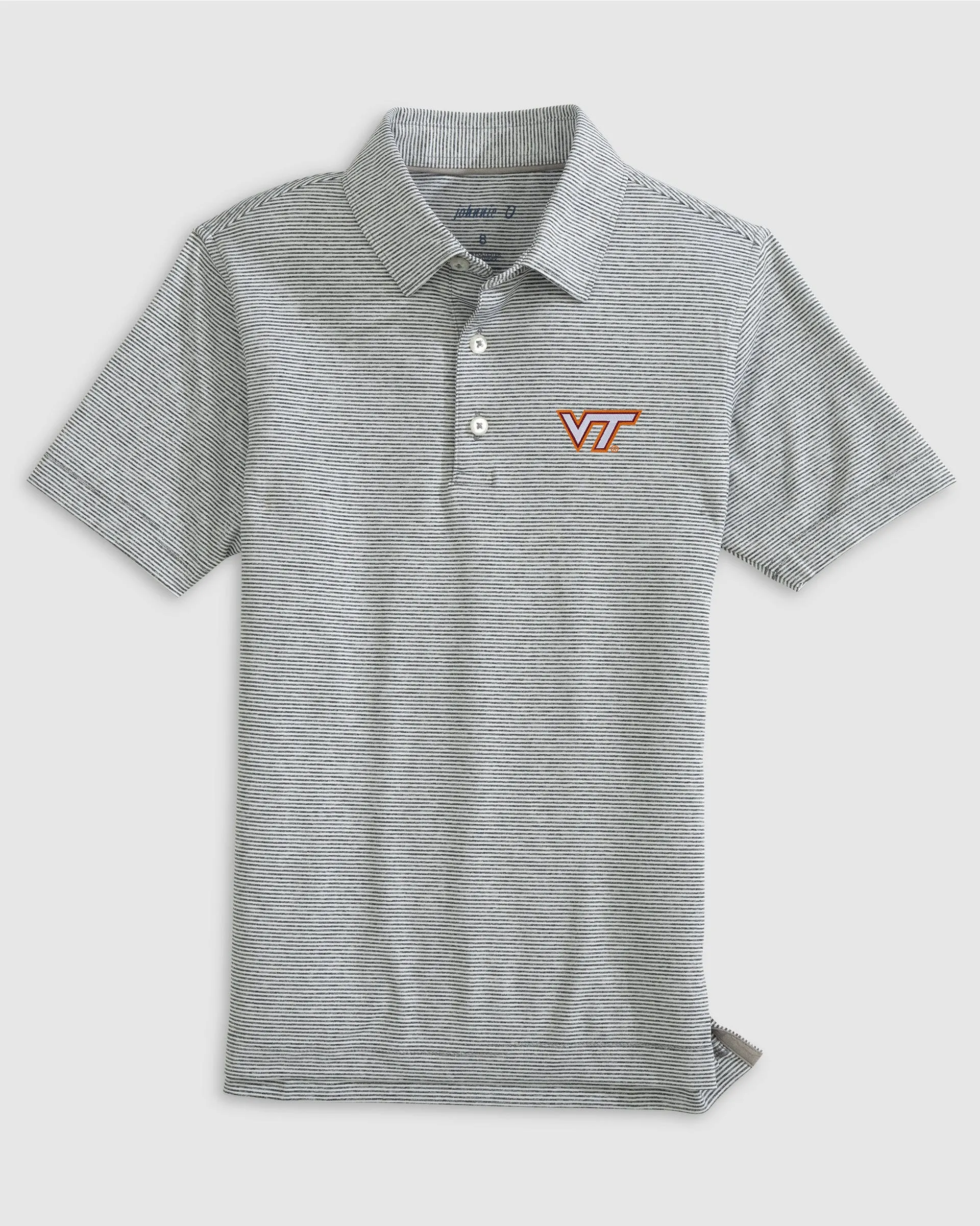 Virginia Tech Lyndonn Jr. Striped Jersey Performance Polo sold by Johnnie-O product image thumbnail 2
