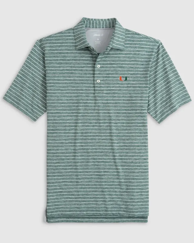 Miami Newton Striped Jersey Performance Polo sold by Johnnie-O