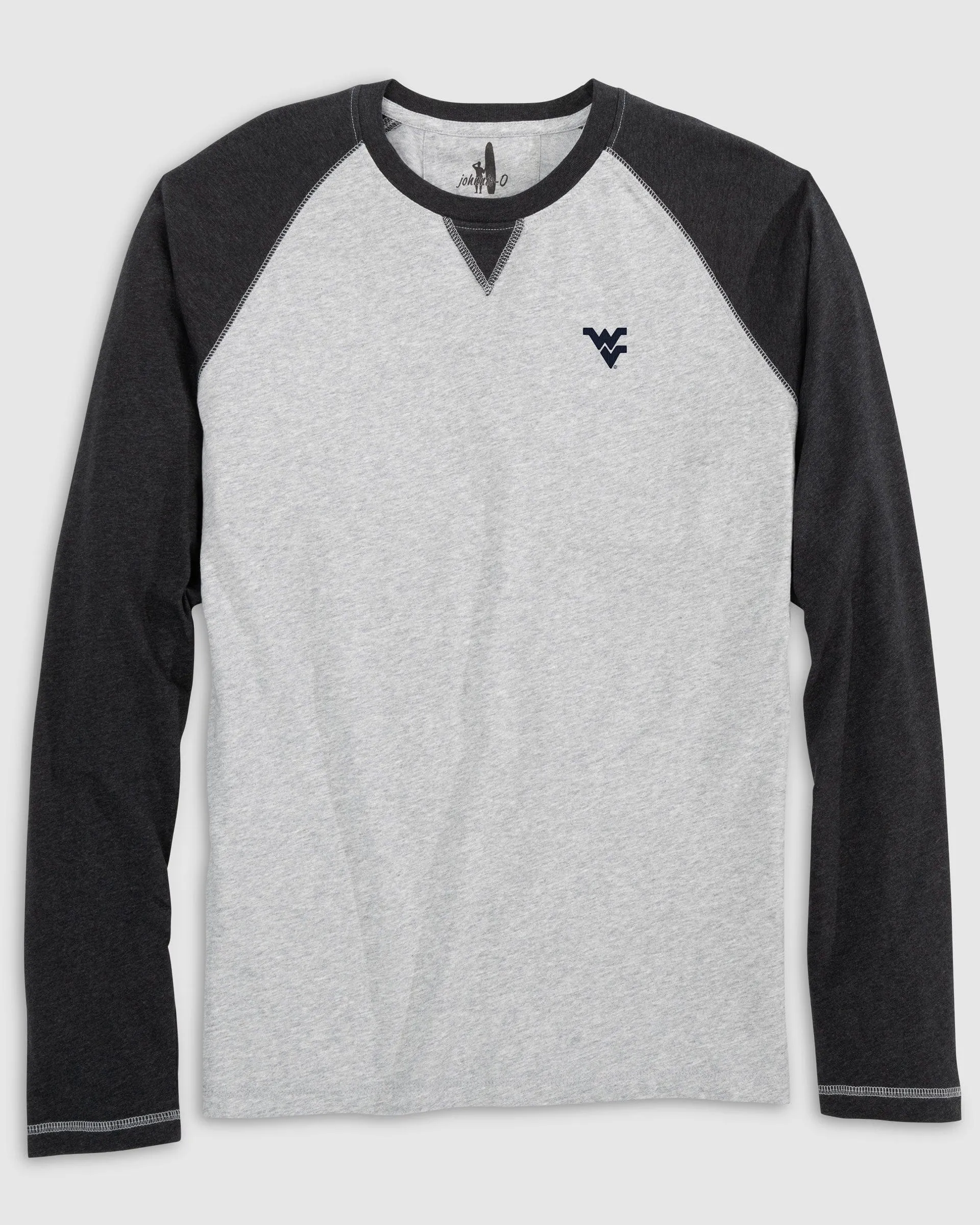 West Virginia Alsen Long Sleeve Baseball Tee sold by Johnnie-O