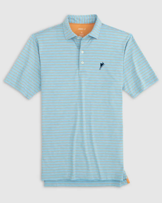 The johnnie-O at Sea Island Newton Striped Jersey Performance Polo made by Johnnie-O