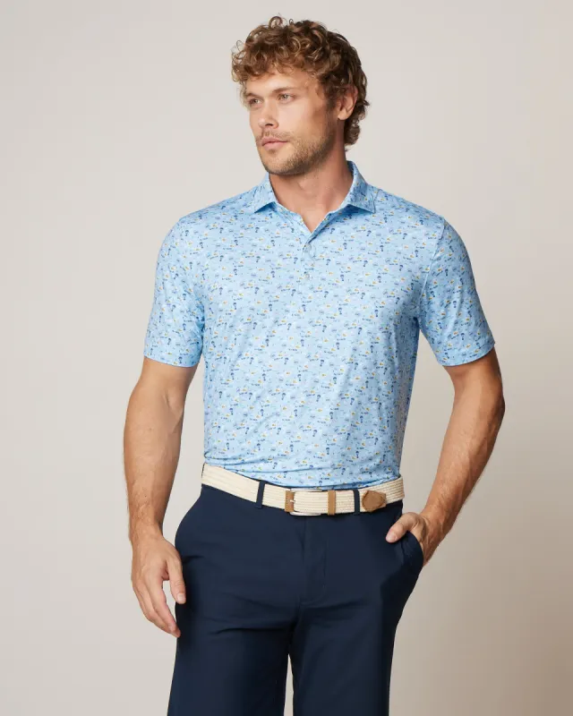 Air Mail Printed Featherweight Performance Polo made by Johnnie-O