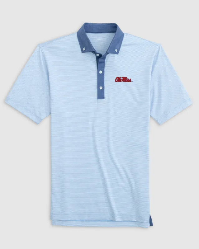 Ole Miss Walsh Striped Jersey Performance Polo sold by Johnnie-O
