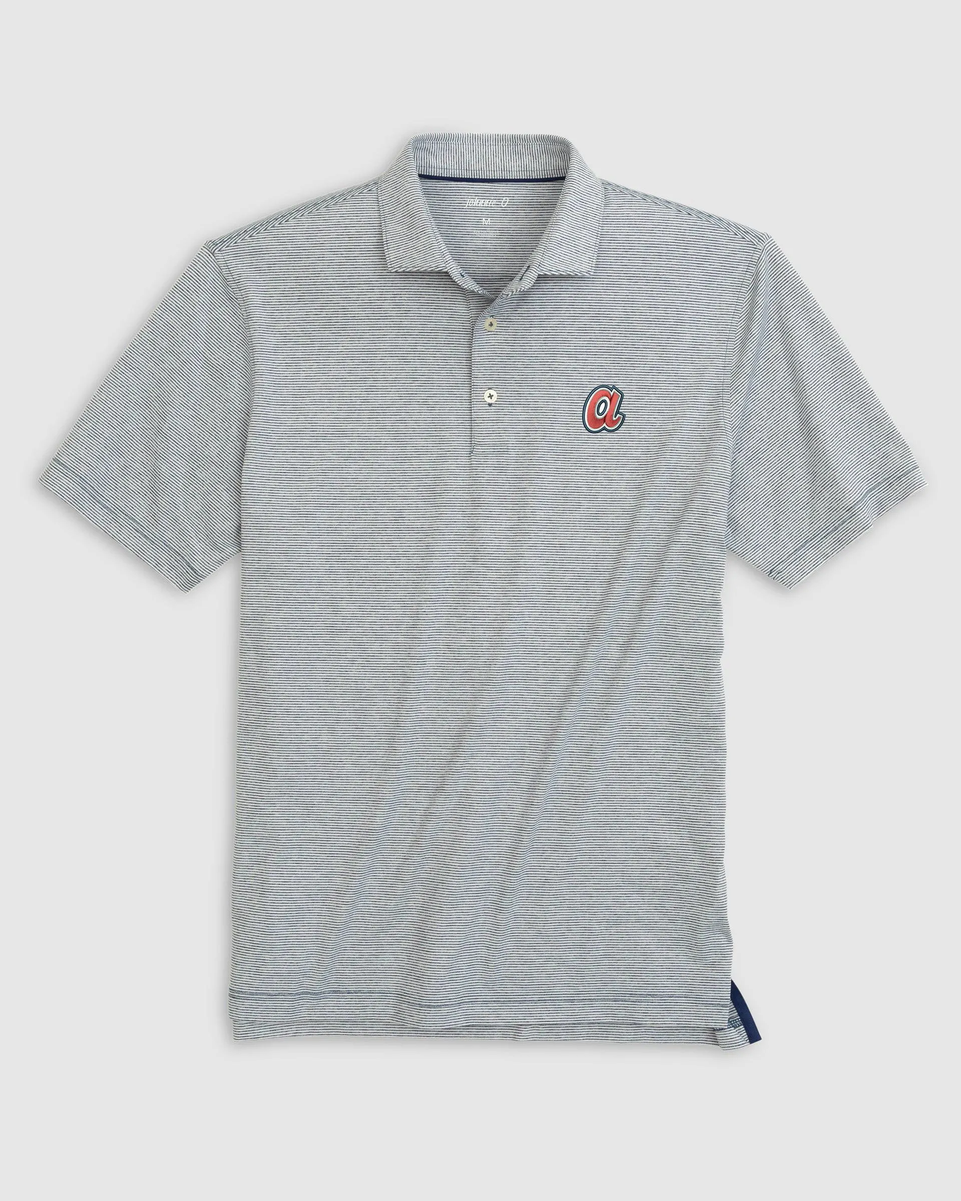 Atlanta Braves Lyndonn Striped Jersey Performance Polo - Cooperstown Logo sold by Johnnie-O product image thumbnail 3