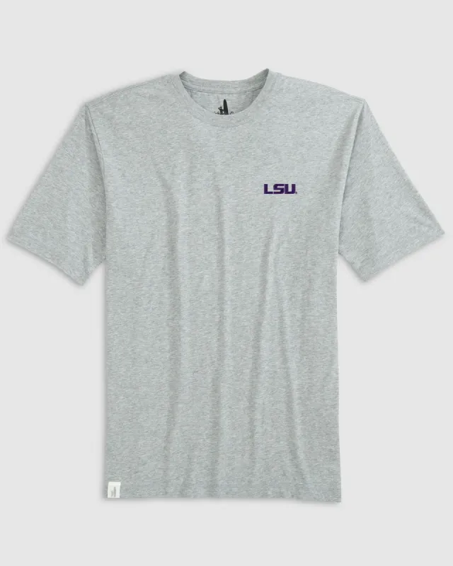 Louisiana State Heathered Spencer Cotton T-Shirt sold by Johnnie-O