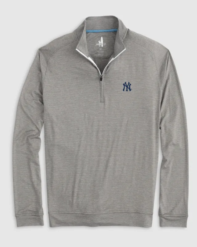 New York Yankees Vaughn Striped 1/4 Zip Performance Pullover sold by Johnnie-O