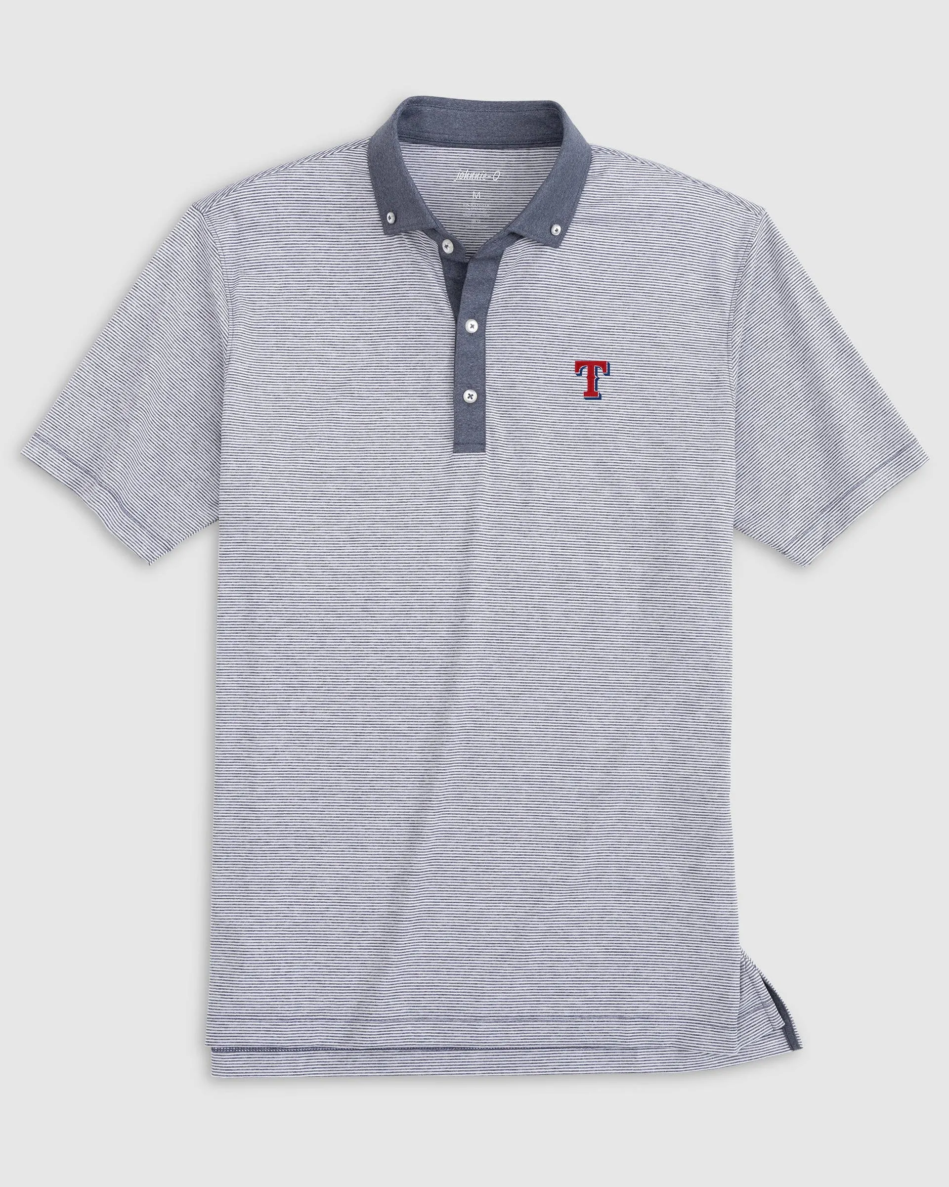 Texas Rangers Walsh Striped Jersey Performance Polo sold by Johnnie-O