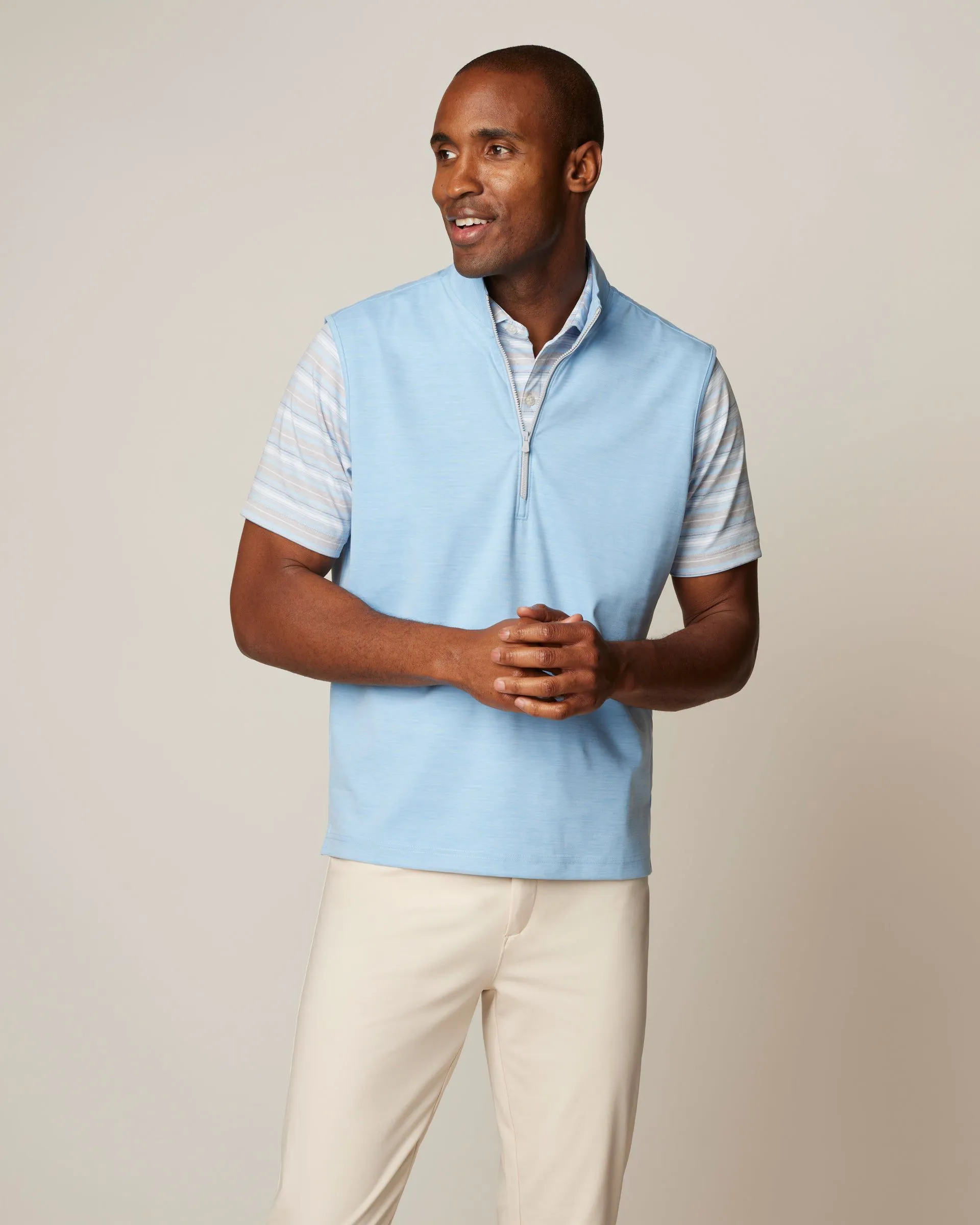 Caleb Performance 1/4 Zip Vest sold by Johnnie-O