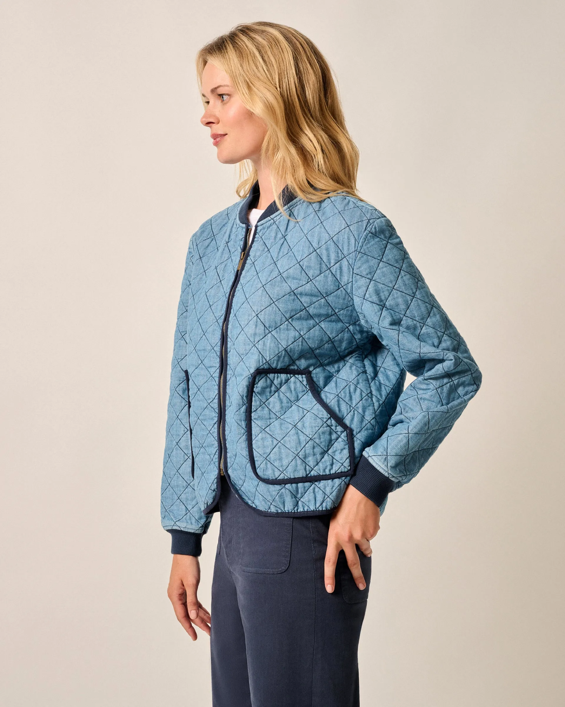 Vivian Quilted Bomber Jacket sold by Johnnie-O product image thumbnail 4