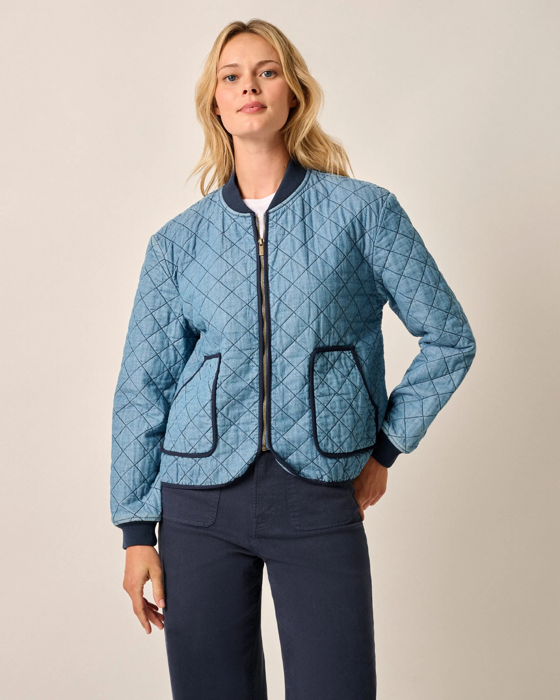 Vivian Quilted Bomber Jacket sold by Johnnie-O