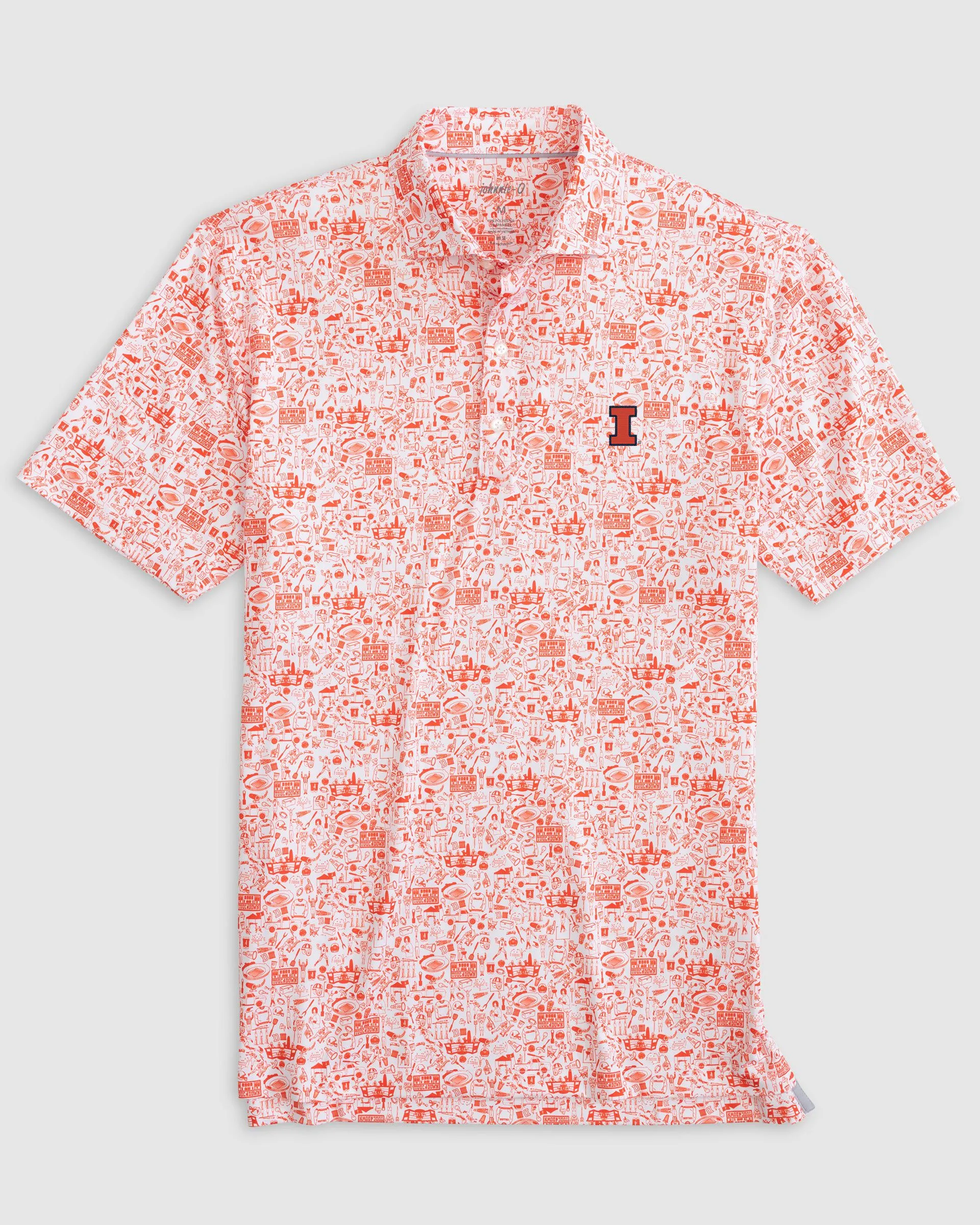 Illinois Tailgater Printed Jersey Performance Polo sold by Johnnie-O