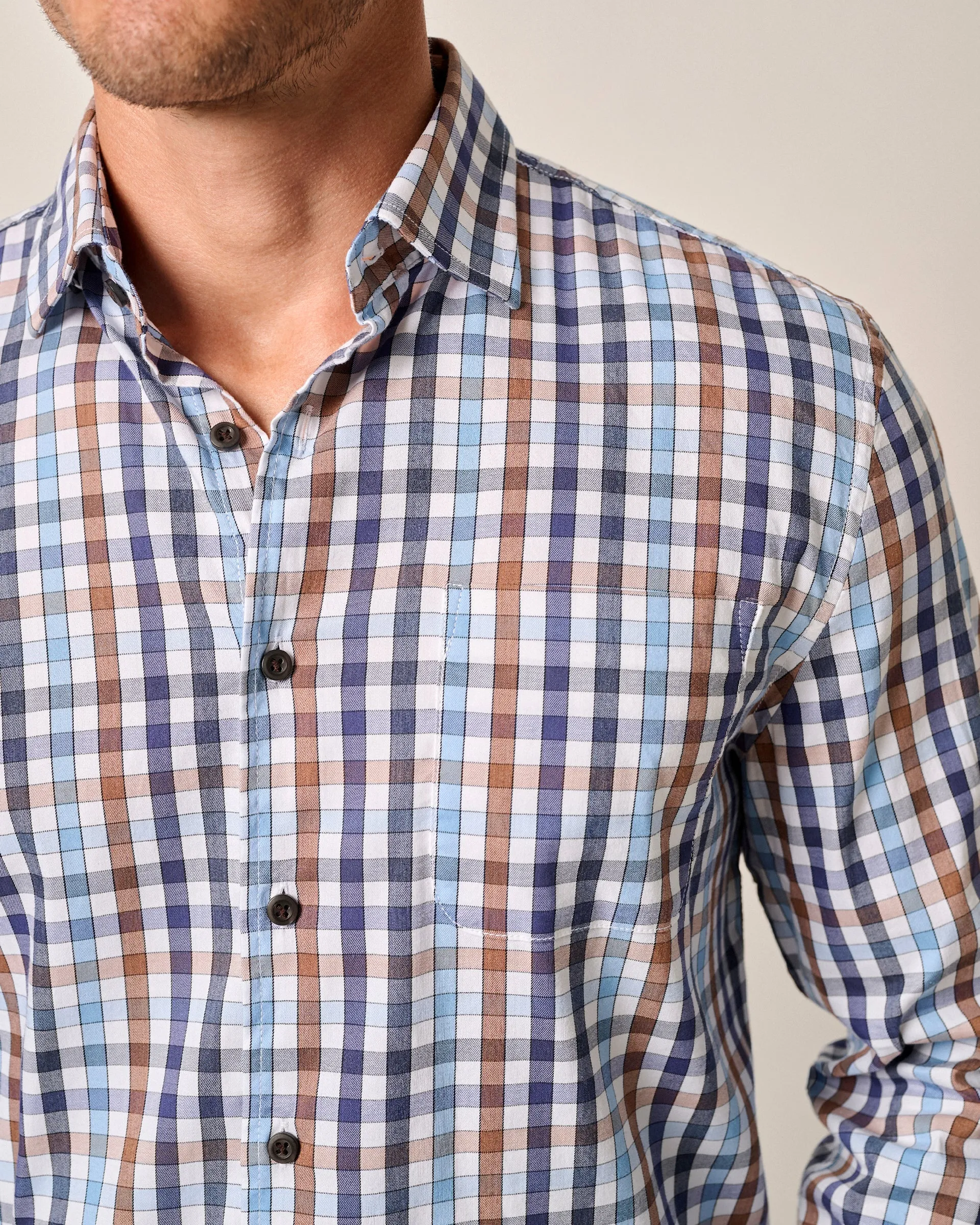 Tucked Cotton Blend Button Up Shirt - Dartmouth sold by Johnnie-O product image thumbnail 3