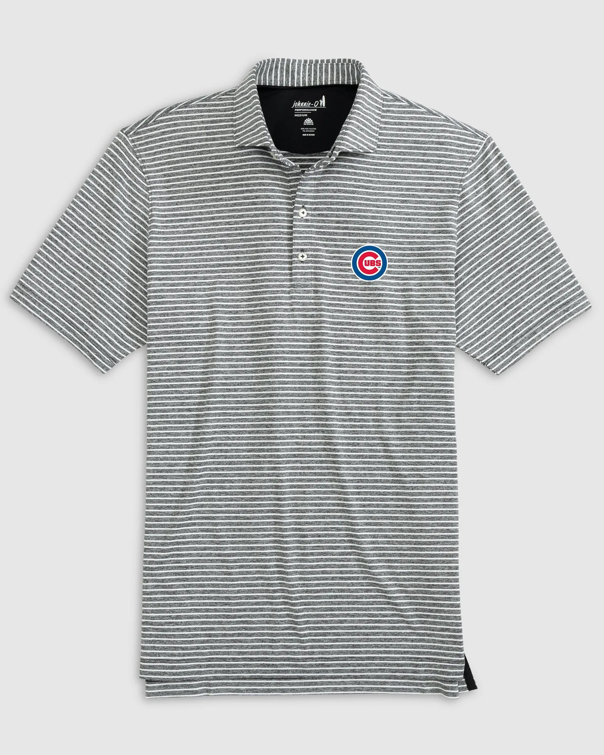 Chicago Cubs Clipperr Striped Jersey Performance Polo sold by Johnnie-O