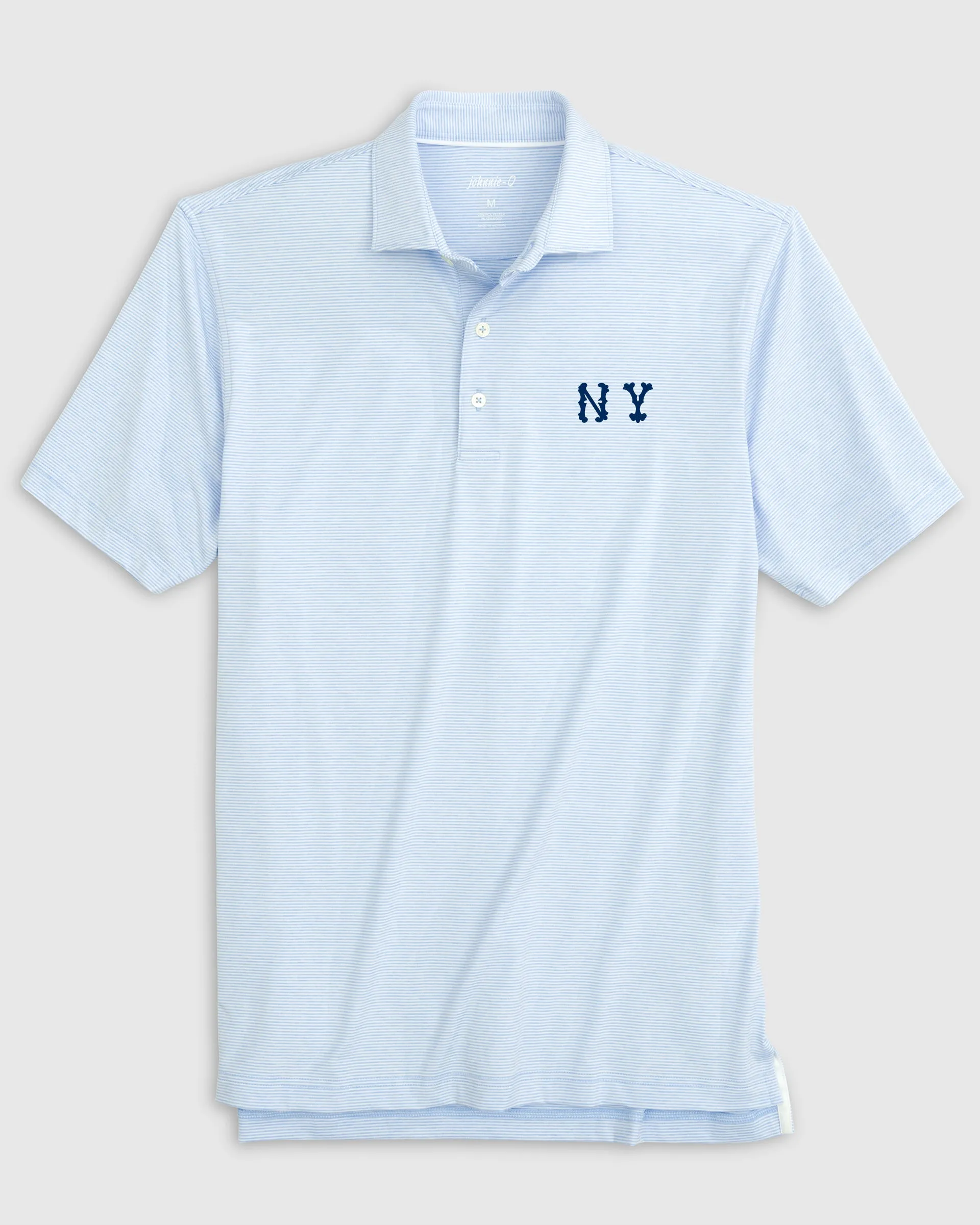 New York Yankees Lyndonn Striped Jersey Performance Polo - Cooperstown Logo sold by Johnnie-O