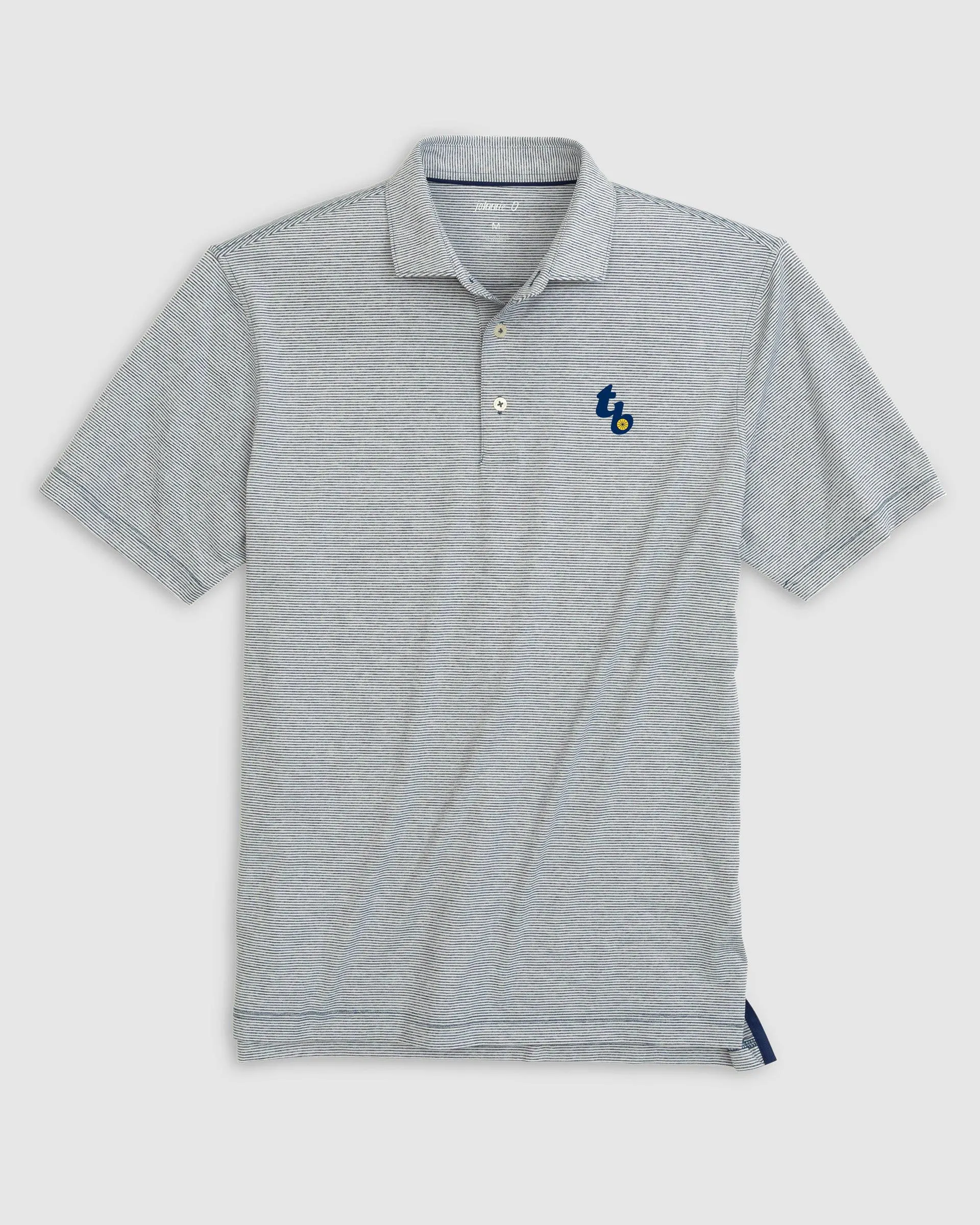 Tampa Bay Rays Lyndonn Striped Jersey Performance Polo - Cooperstown Logo sold by Johnnie-O