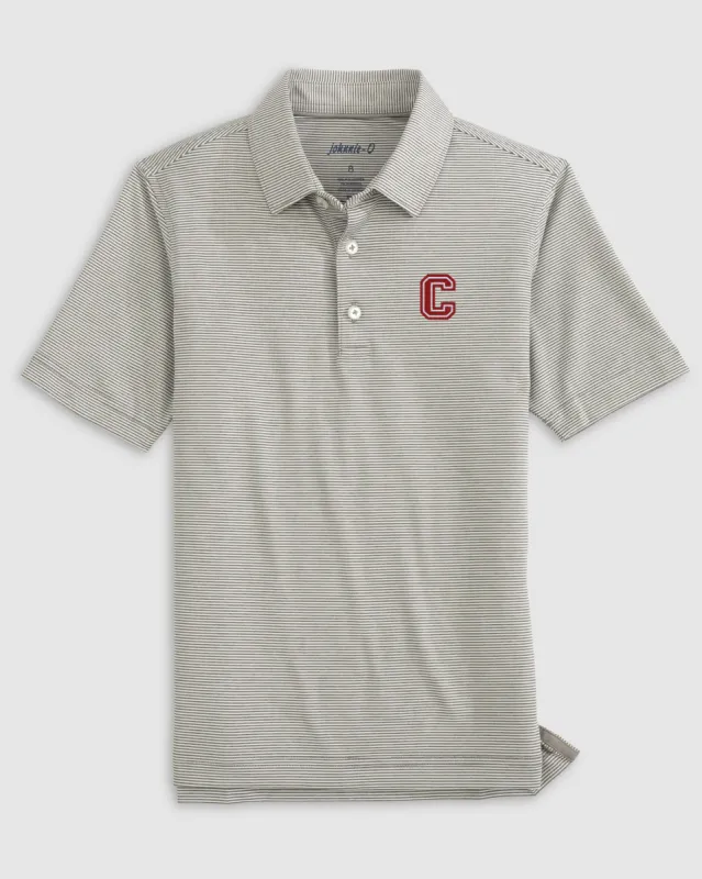 Cornell University Lyndonn Jr. Striped Jersey Performance Polo sold by Johnnie-O