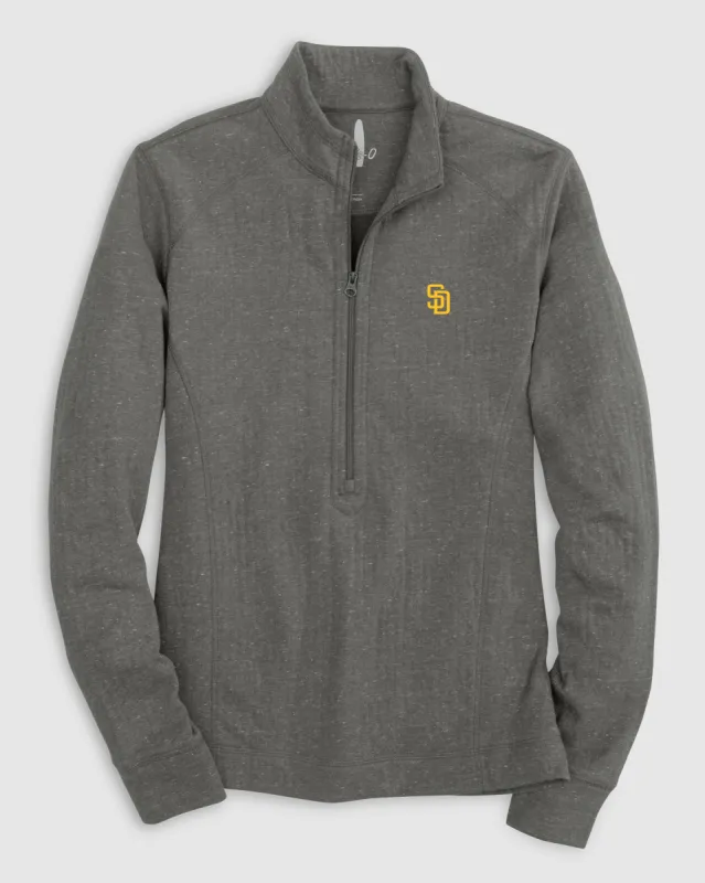 Women's San Diego Padres Kennedy 1/4 Zip Pullover sold by Johnnie-O