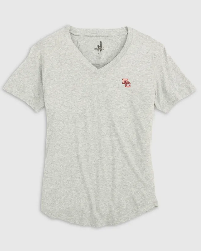 Women's Boston College Merediths V-Neck T-Shirt - Heritage Logo sold by Johnnie-O