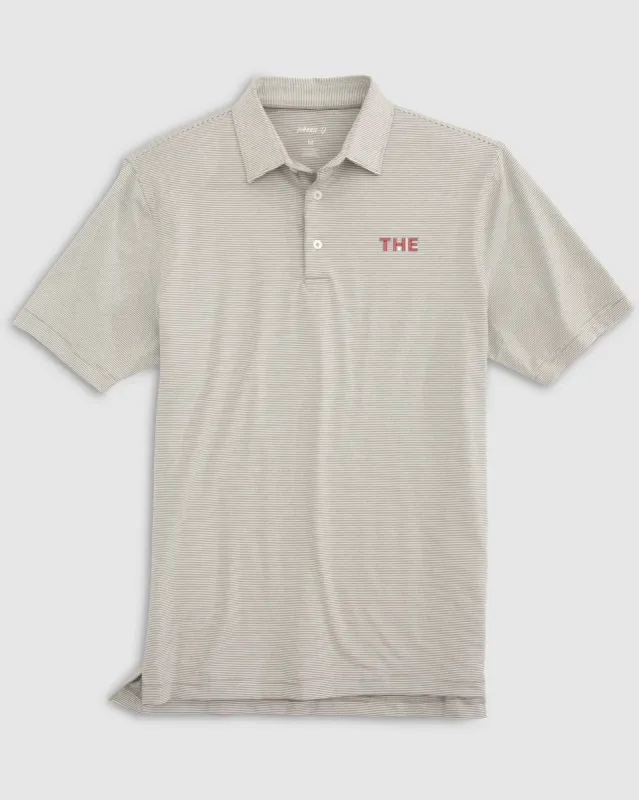 Ohio State Lyndonn Striped Jersey Performance Polo - The Logo sold by Johnnie-O