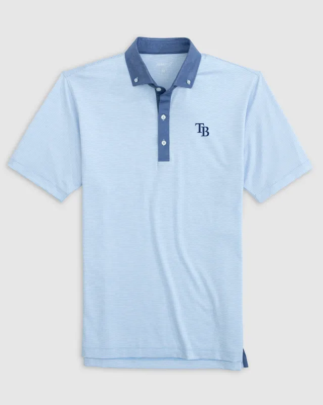 Tampa Bay Rays Walsh Striped Jersey Performance Polo sold by Johnnie-O